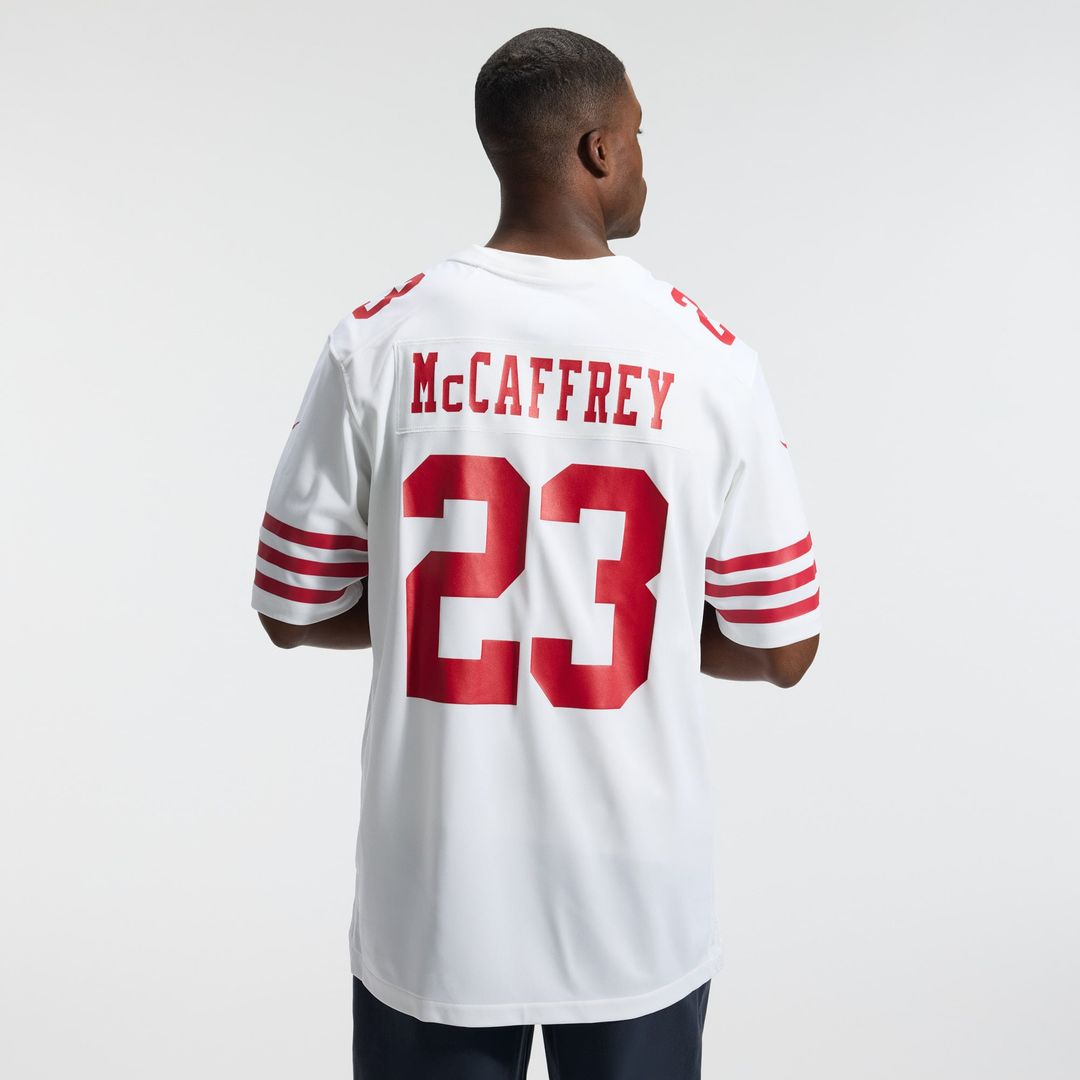 Men's San Francisco 49ers Christian McCaffrey Nike White Game Player Jersey
