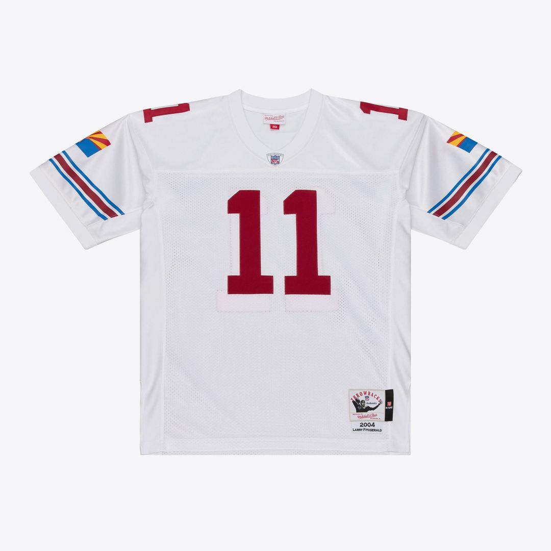 Men's Arizona Cardinals Larry Fitzgerald Mitchell & Ness White 2004 Authentic Throwback Jersey