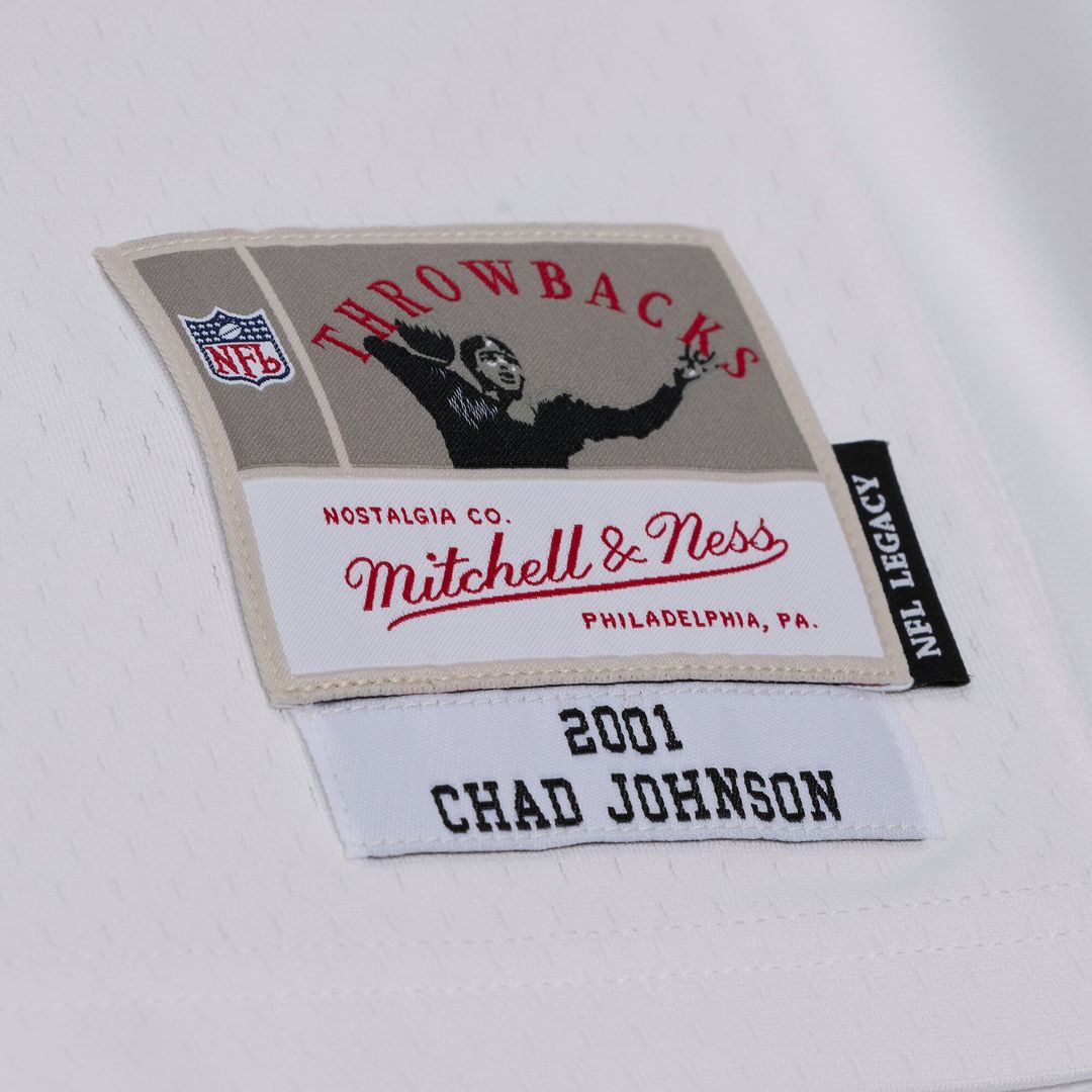 Men's Cincinnati Bengals Chad Johnson Mitchell & Ness White 2001 Legacy Replica Player Jersey