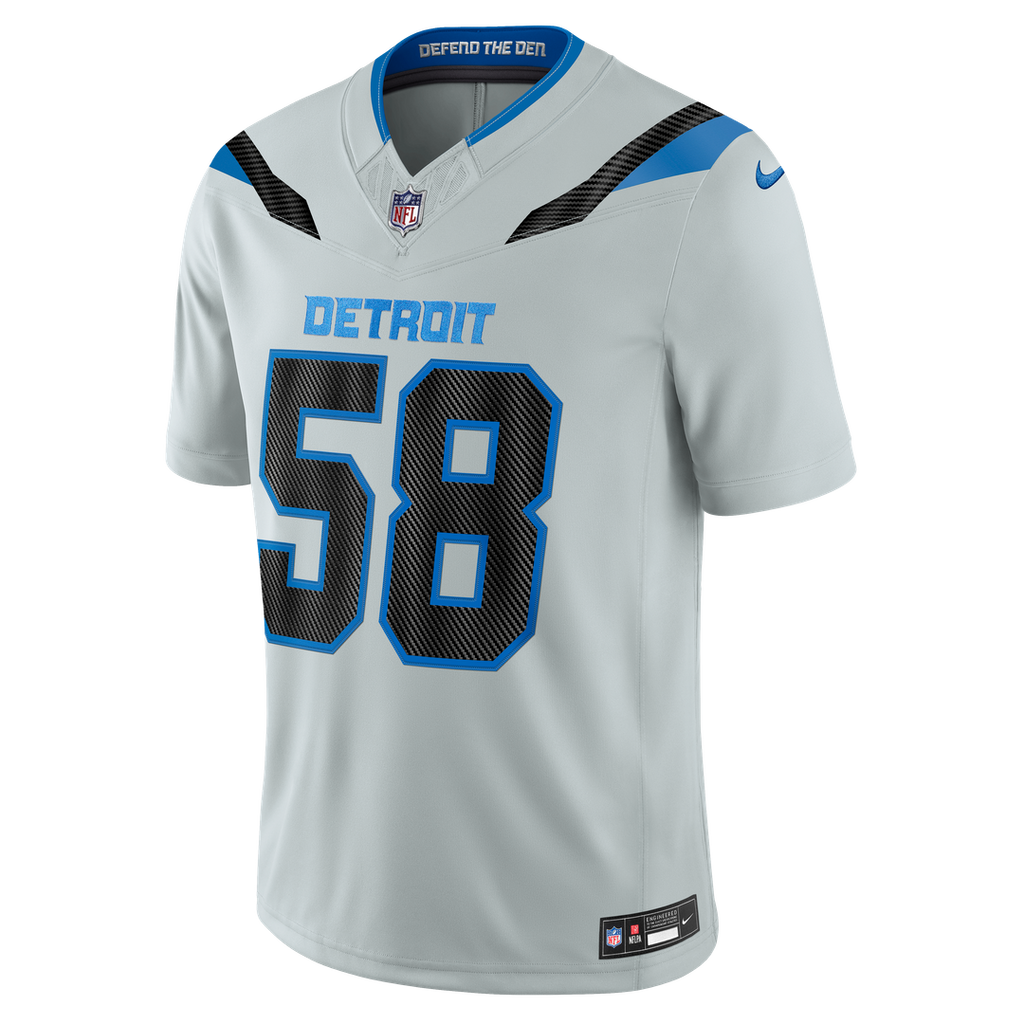 Men's Detroit Lions Penei Sewell Nike Silver 2026 Rivalries Collection Stitched Limited Jersey