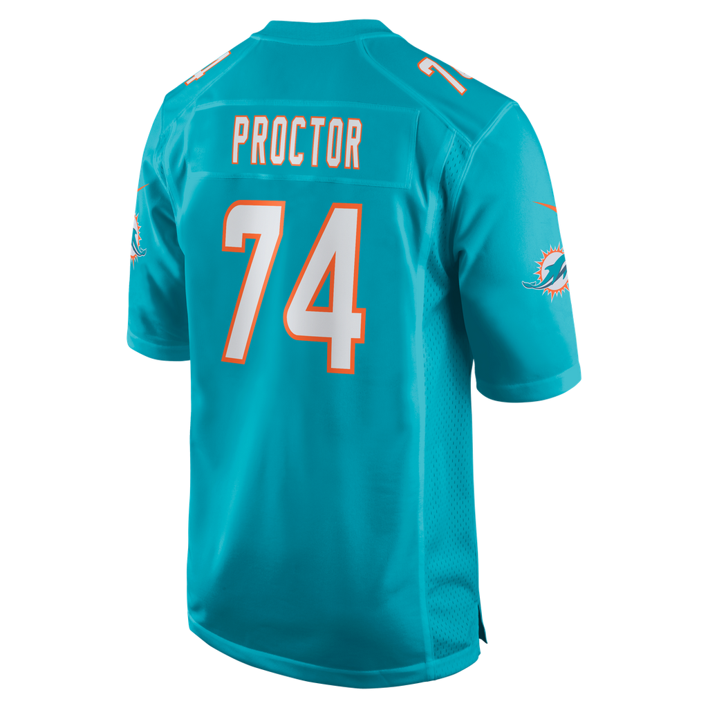 Men's Miami Dolphins Kadyn Proctor Nike Aqua Team Game Jersey