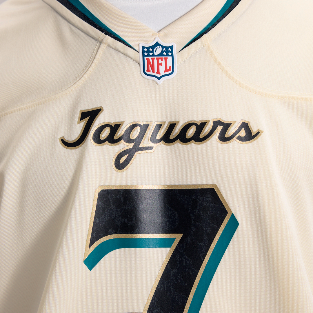 Men's Jacksonville Jaguars Brian Thomas Jr. Nike Natural 2026 Rivalries Collection Game Jersey