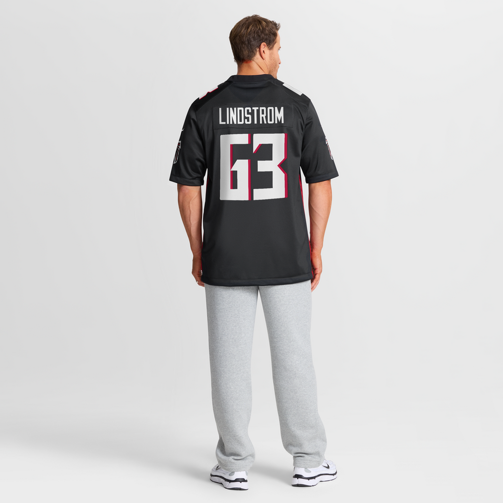 Men's Atlanta Falcons Chris Lindstrom Nike Black Game Jersey