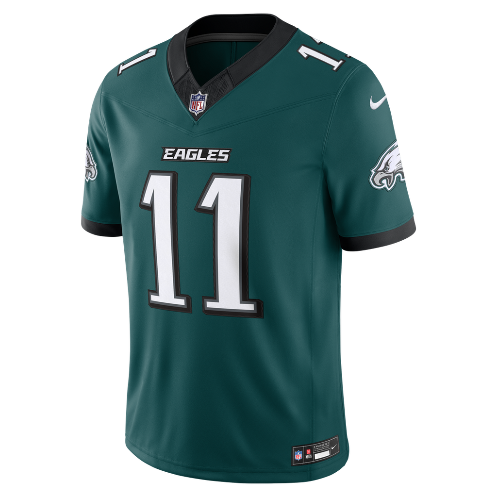 Men's Philadelphia Eagles A.J. Brown Nike Midnight Green Team Vapor F.U.S.E. Stitched Limited Jersey