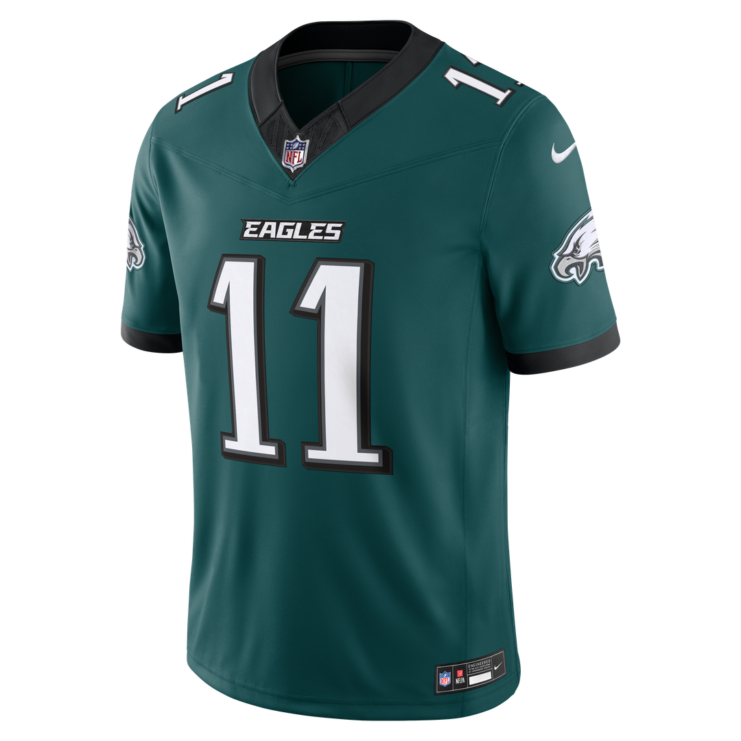 Men's Philadelphia Eagles A.J. Brown Nike Midnight Green Team Vapor F.U.S.E. Stitched Limited Jersey
