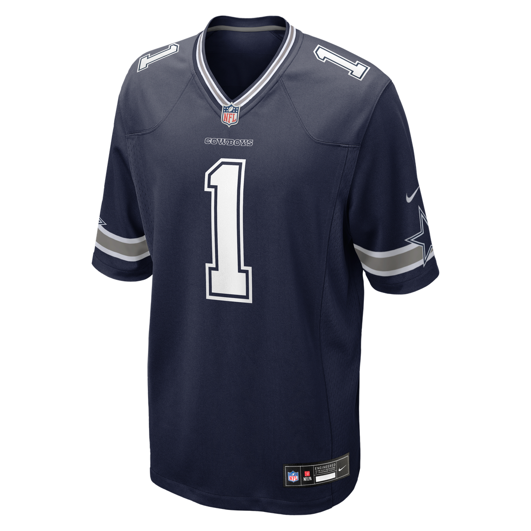 Men's Dallas Cowboys Number 1 Groom Nike Navy Game Jersey
