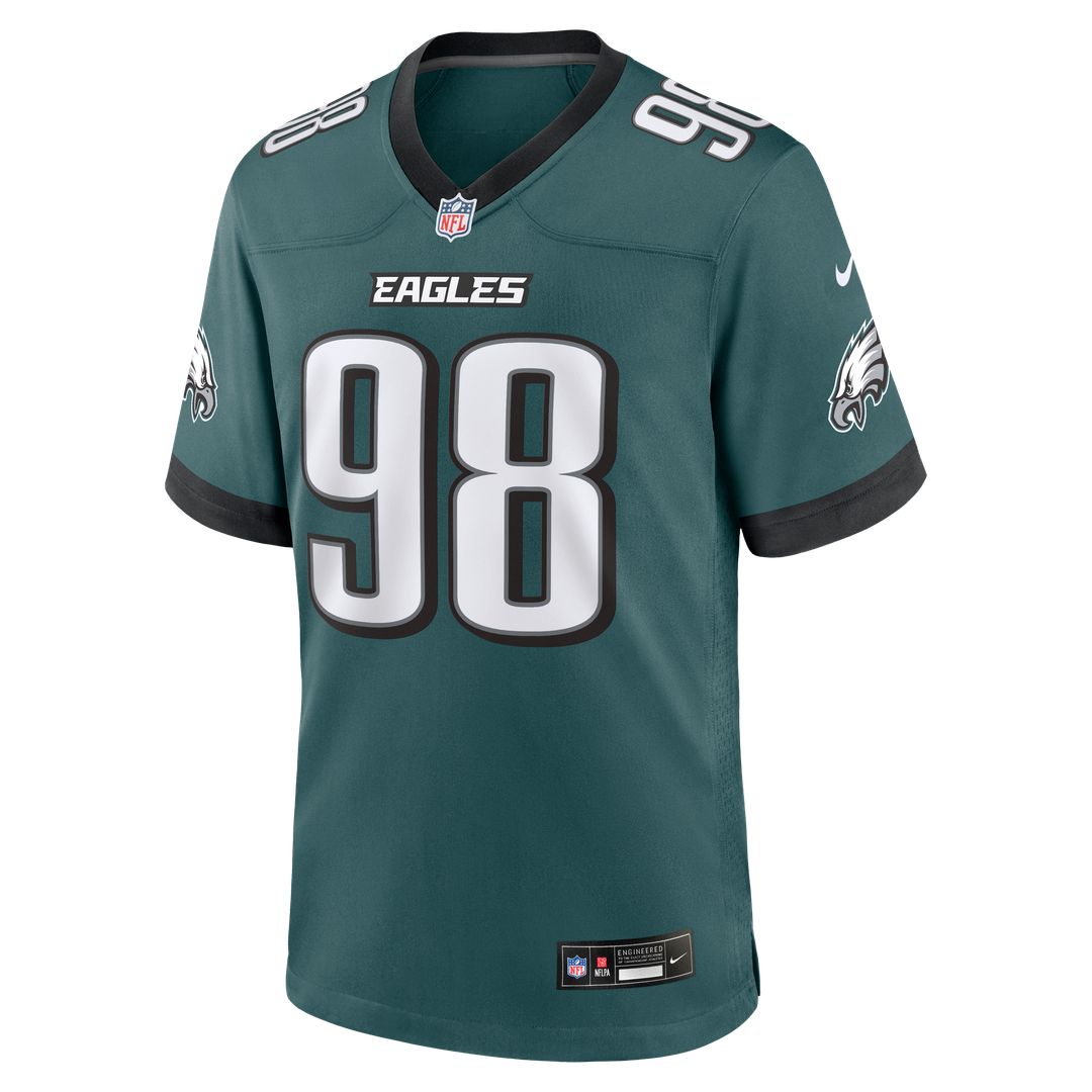 Men's Philadelphia Eagles Jalen Carter Nike  Midnight Green Team Game Jersey