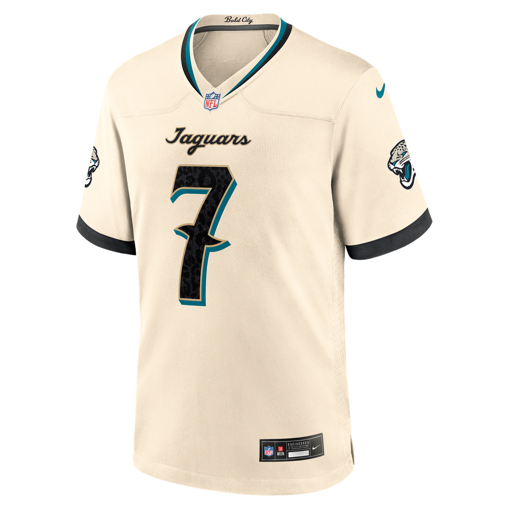 Men's Jacksonville Jaguars Brian Thomas Jr. Nike Natural 2026 Rivalries Collection Game Jersey