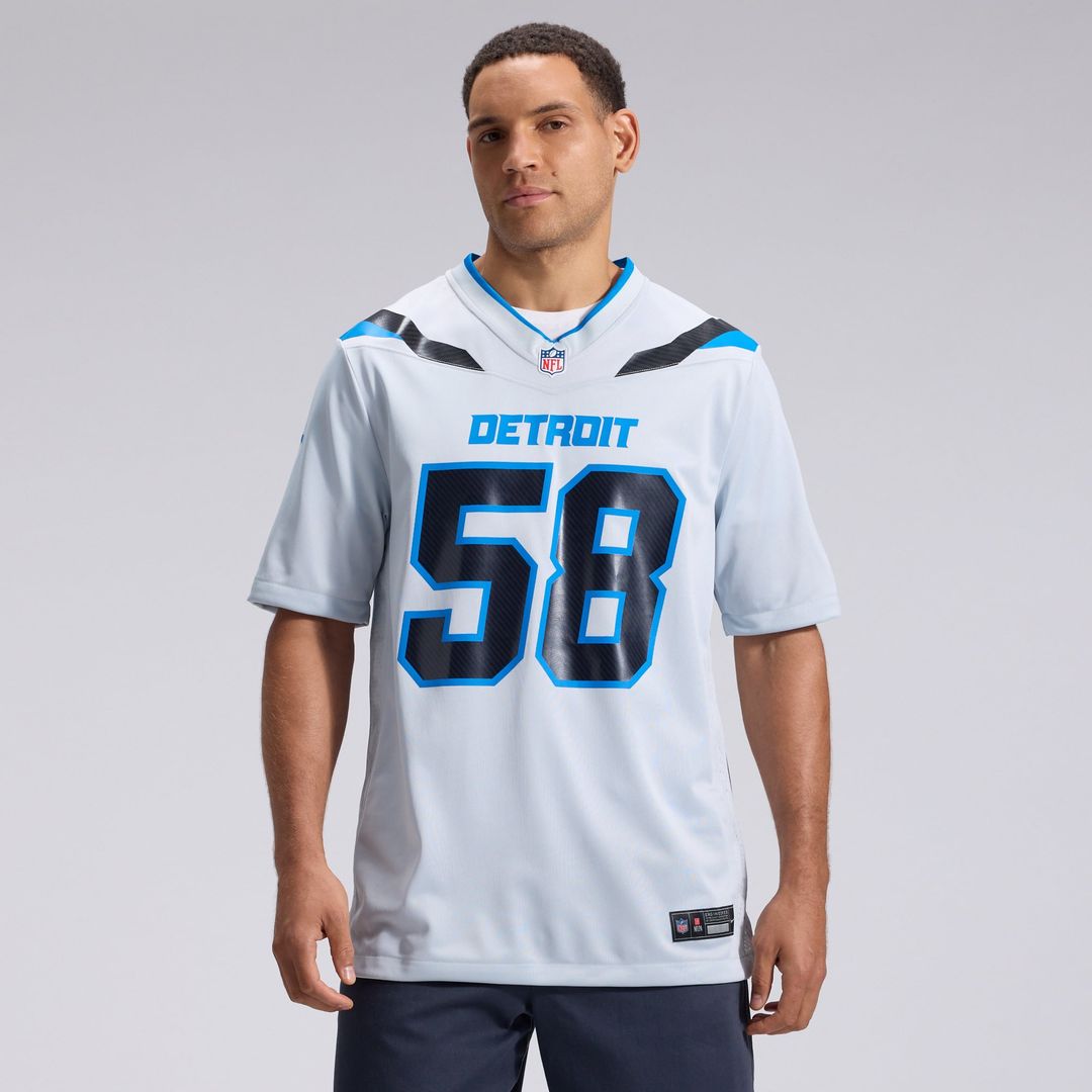 Men's Detroit Lions Penei Sewell Nike Silver 2026 Rivalries Collection Game Jersey