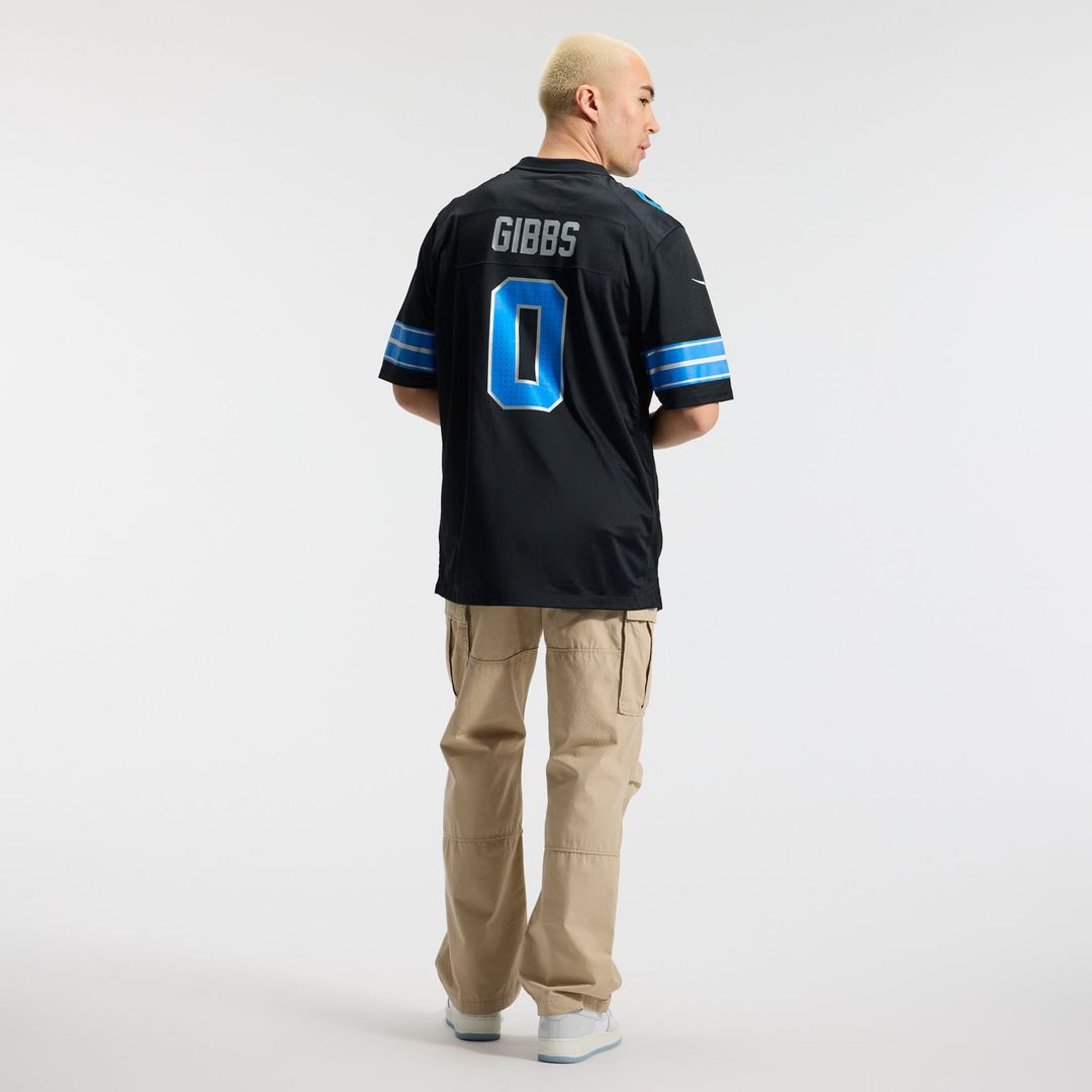 Men's Detroit Lions Jahmyr Gibbs Nike Black 2nd Alternate Game Player Jersey