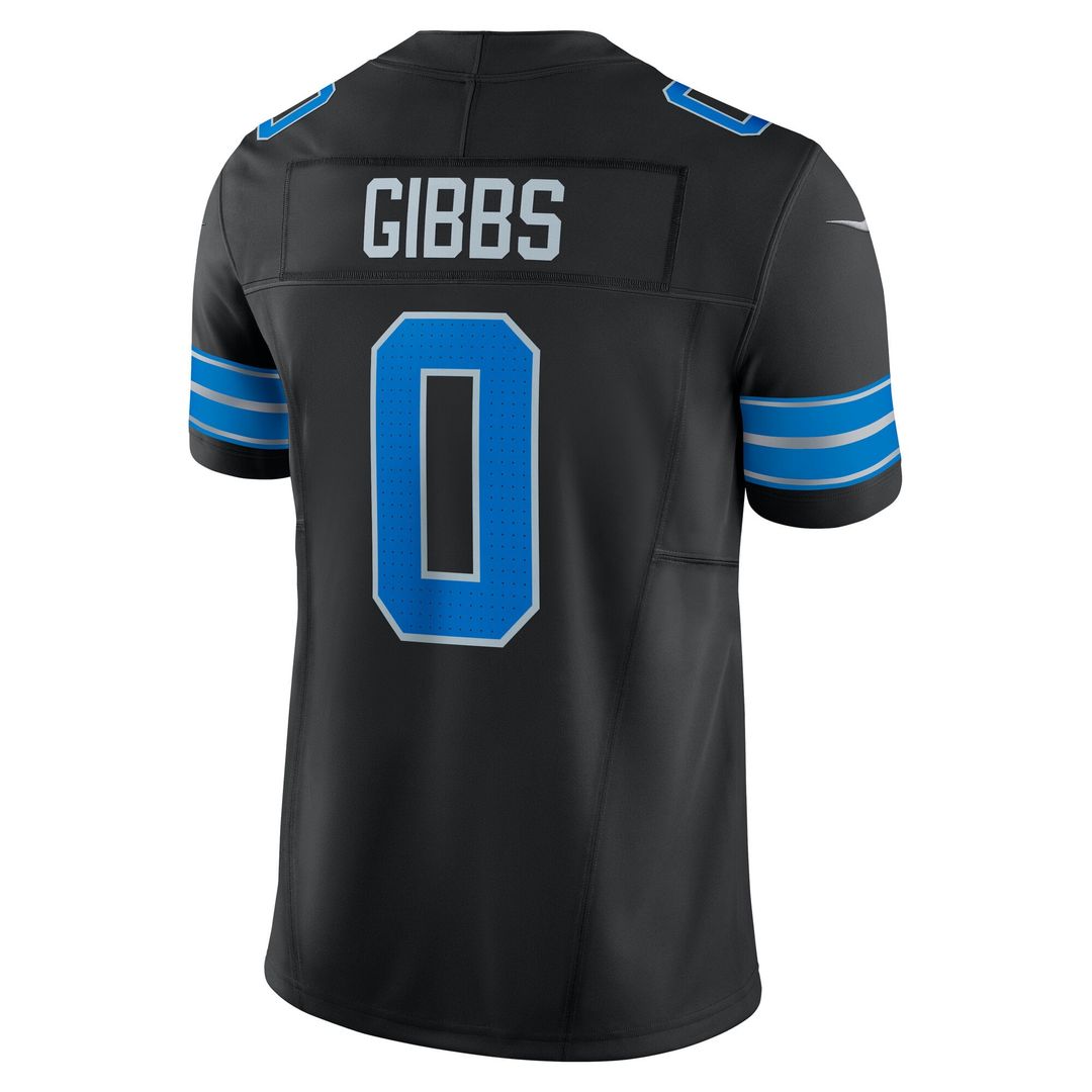 Men's Detroit Lions Jahmyr Gibbs Nike Black 2nd Alternate Vapor F.U.S.E. Limited Jersey