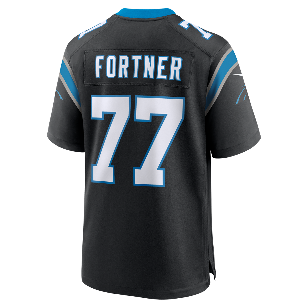 Men's Carolina Panthers Luke Fortner Nike  Black Team Game Jersey