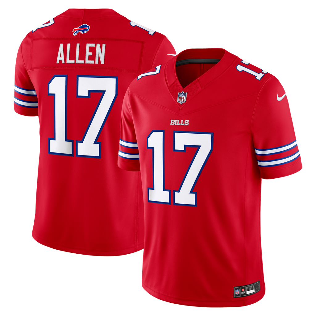 Men's Buffalo Bills Josh Allen Nike Red Alternate Vapor F.U.S.E. Stitched Limited Jersey