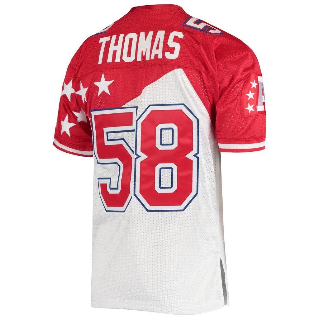 Men's AFC Derrick Thomas Mitchell & Ness White/Red 1995 Pro Bowl Authentic Jersey