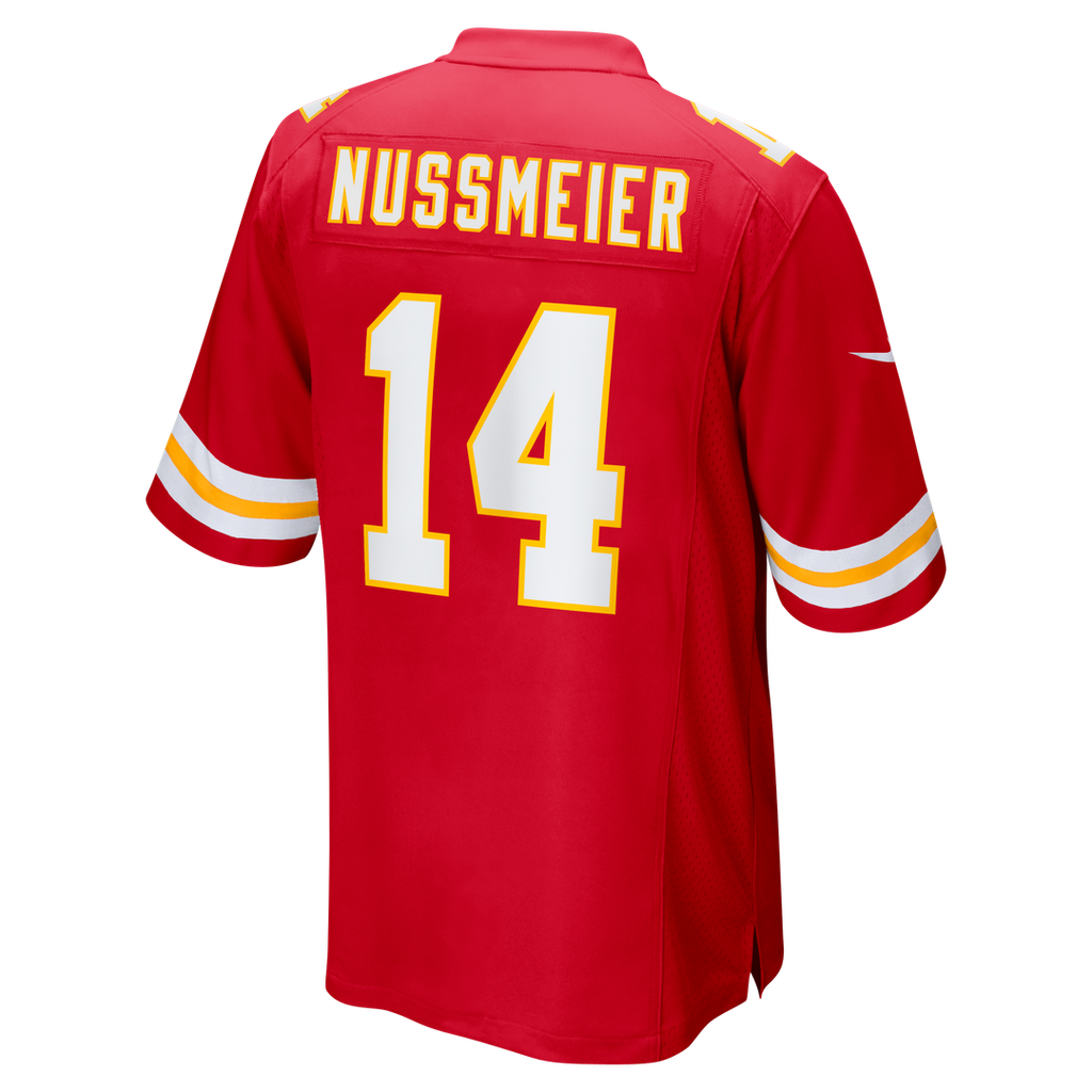 Men's Kansas City Chiefs Garrett Nussmeier Nike Red Game Jersey