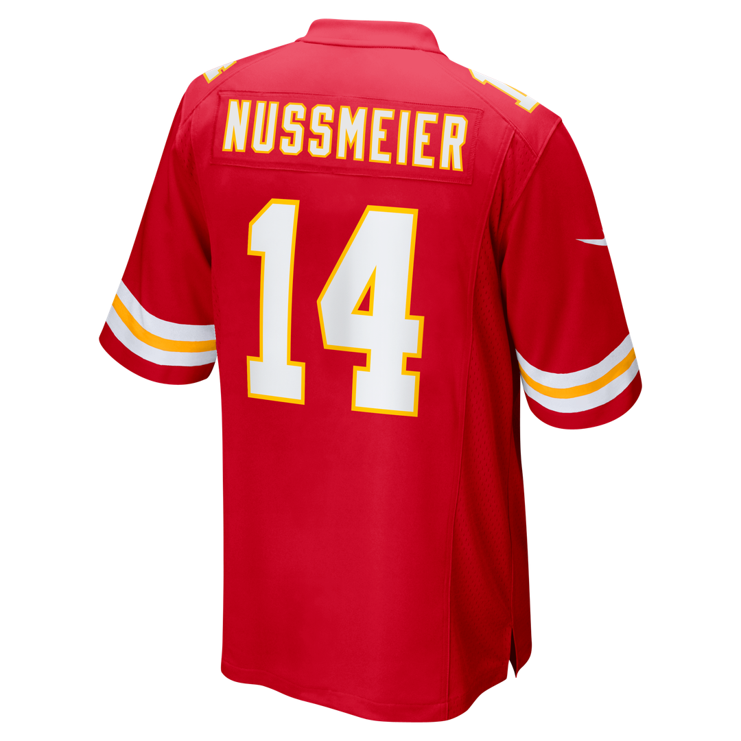 Men's Kansas City Chiefs Garrett Nussmeier Nike Red Game Jersey