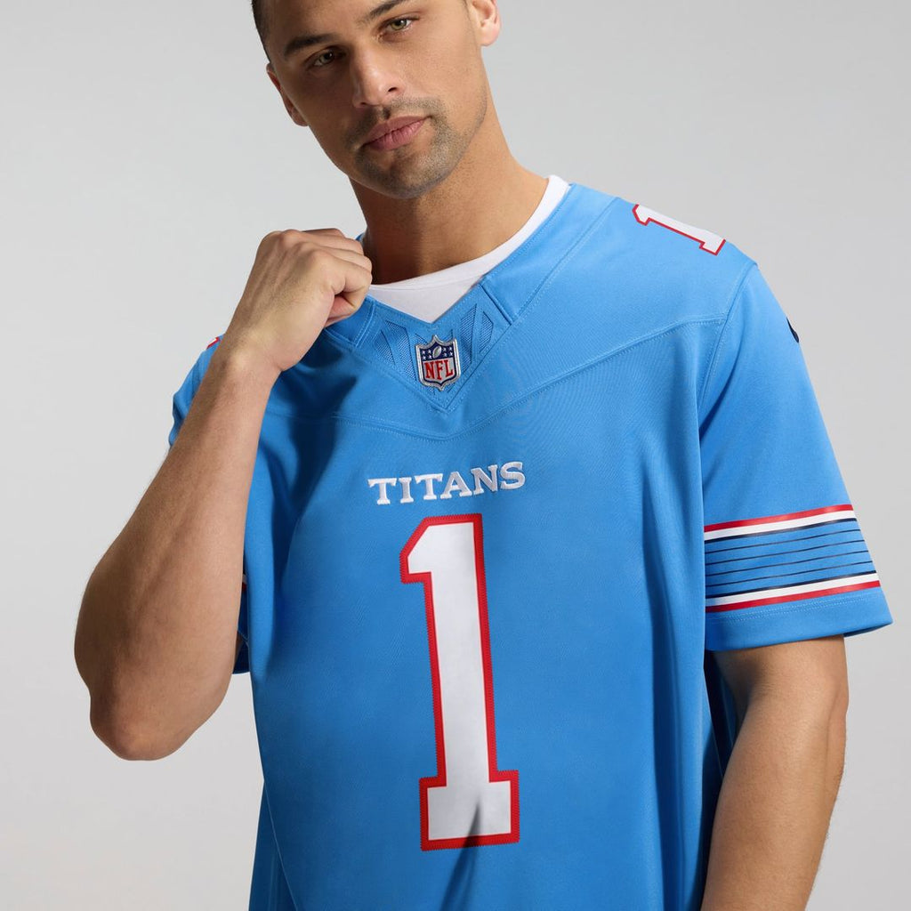 Men's Tennessee Titans Cameron Ward Nike Light Blue Team Vapor F.U.S.E. Stitched Limited Jersey