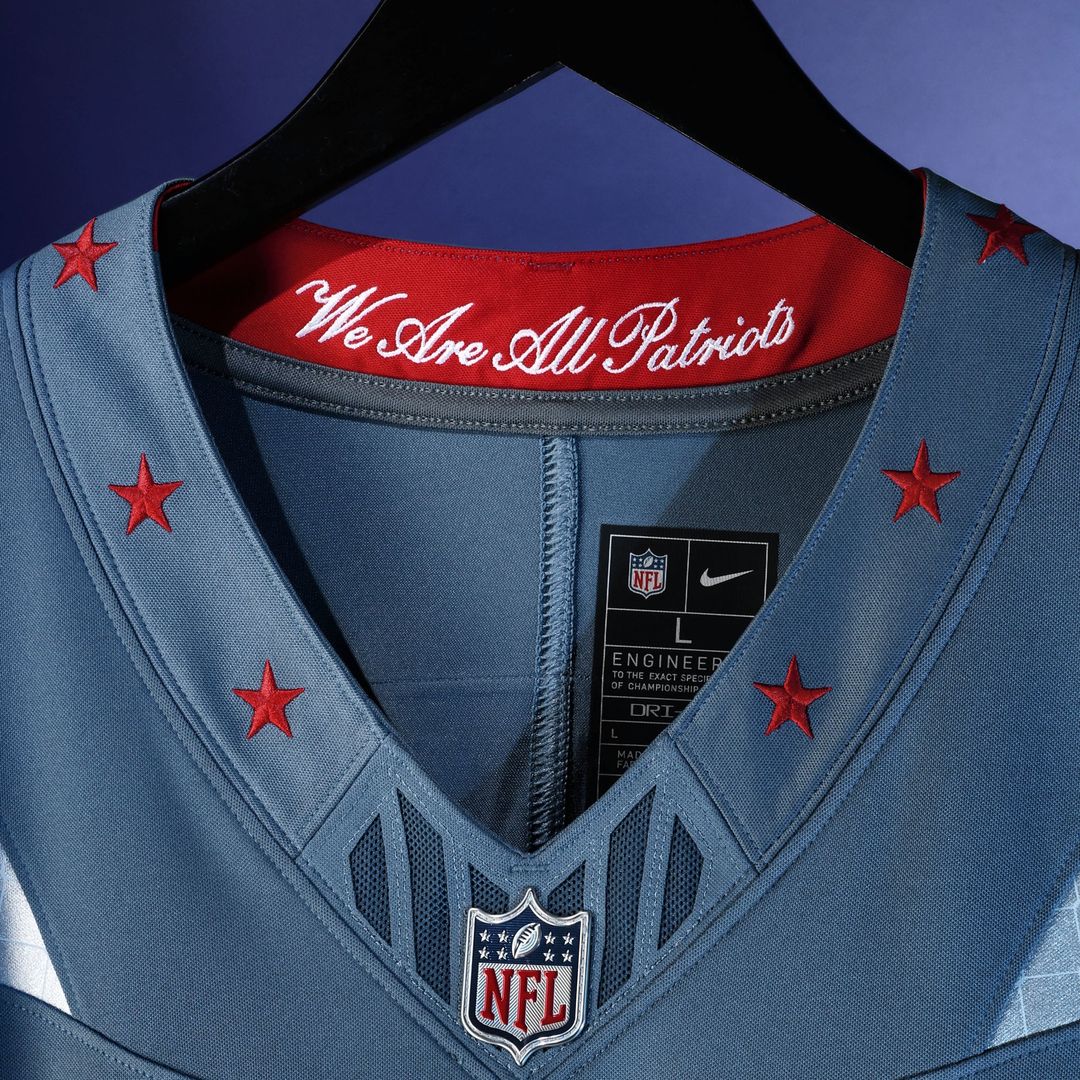 Men's New England Patriots Drake Maye Nike Blue Rivalries Collection Stitched Limited Jersey