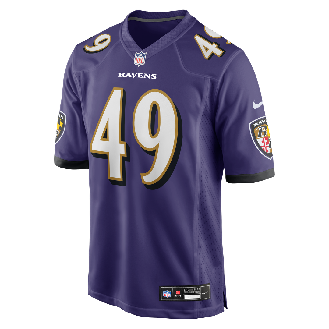 Men's Baltimore Ravens Jay Higgins IV Nike  Purple Team Game Jersey