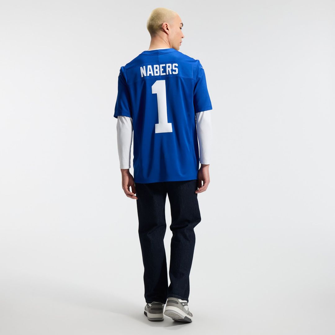 Men's New York Giants Malik Nabers Nike Royal Team Vapor F.U.S.E. Stitched Limited Jersey