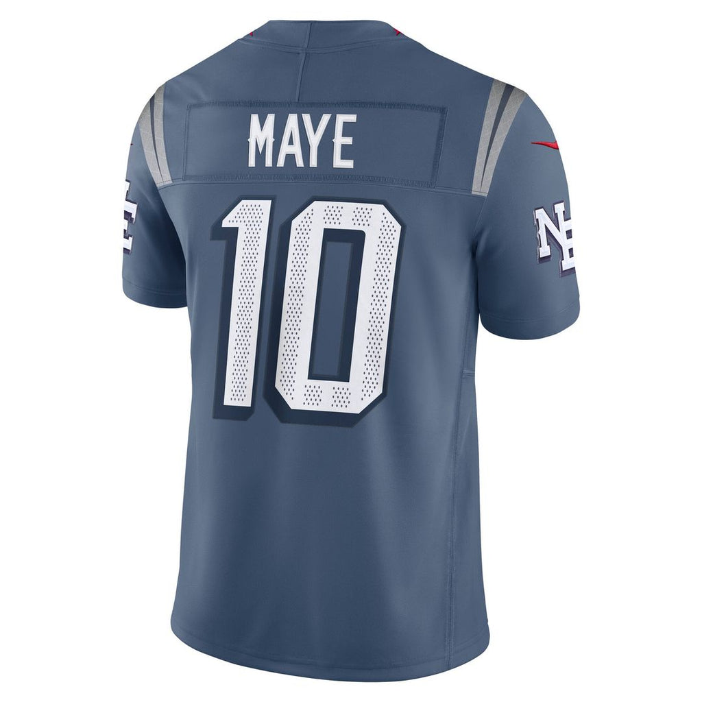 Men's New England Patriots Drake Maye Nike Blue Rivalries Collection Stitched Limited Jersey