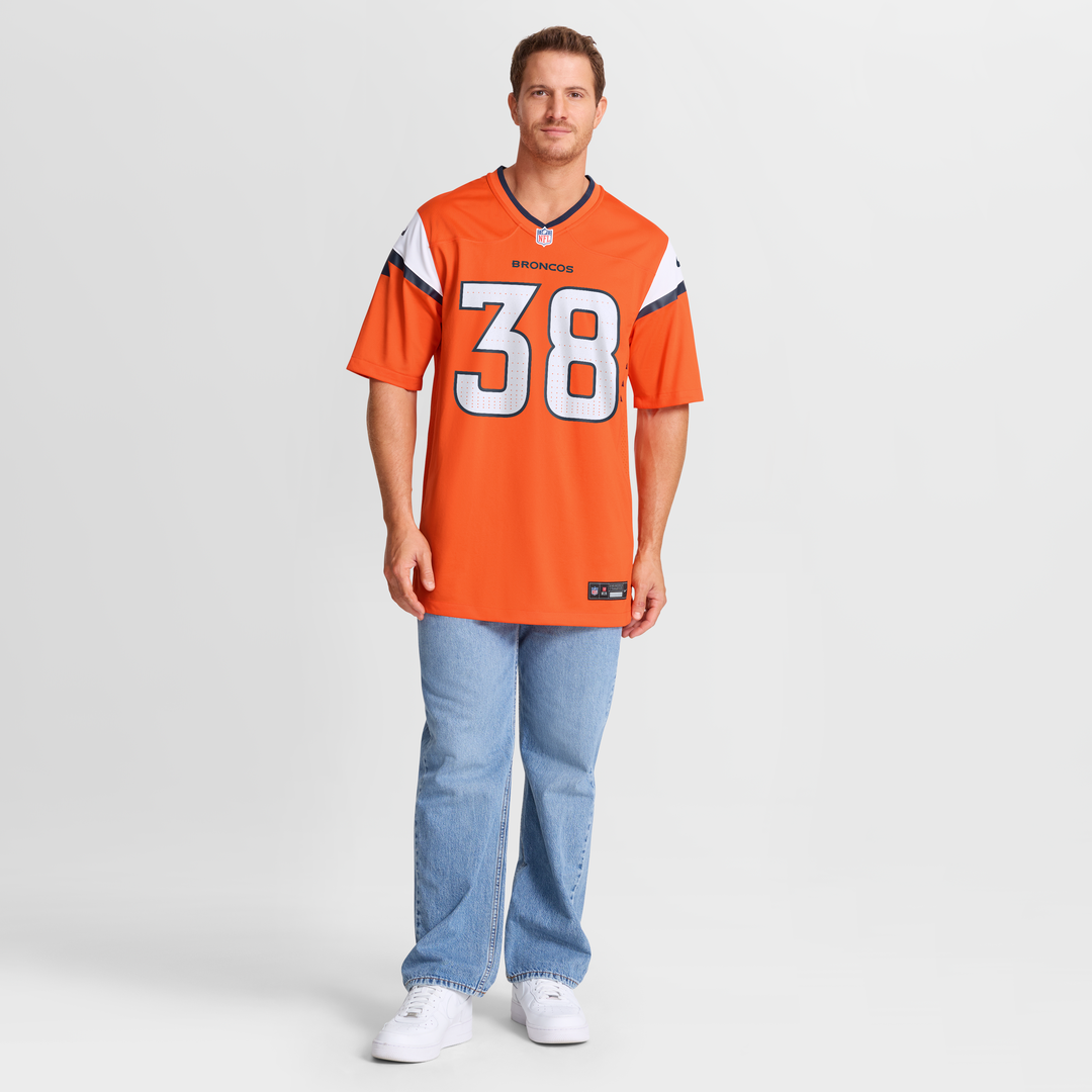 Men's Denver Broncos Jaleel McLaughlin Nike  Orange Team Game Jersey