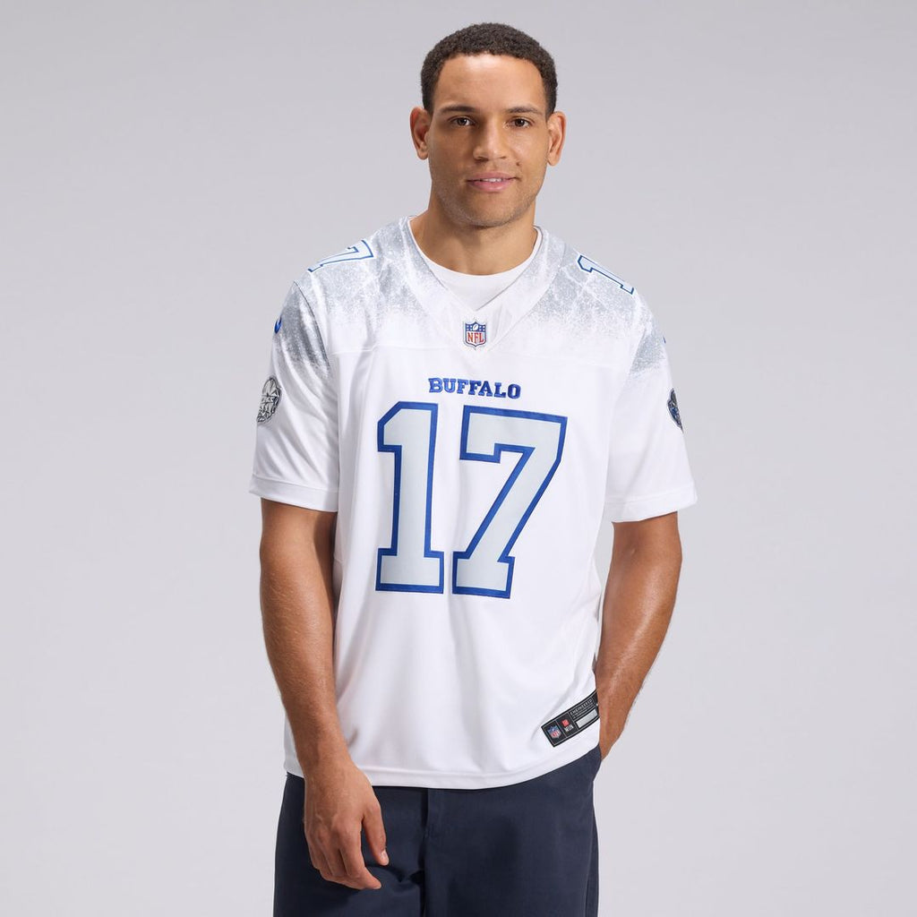 Men's Buffalo Bills Josh Allen Nike White Rivalries Collection Stitched Limited Jersey