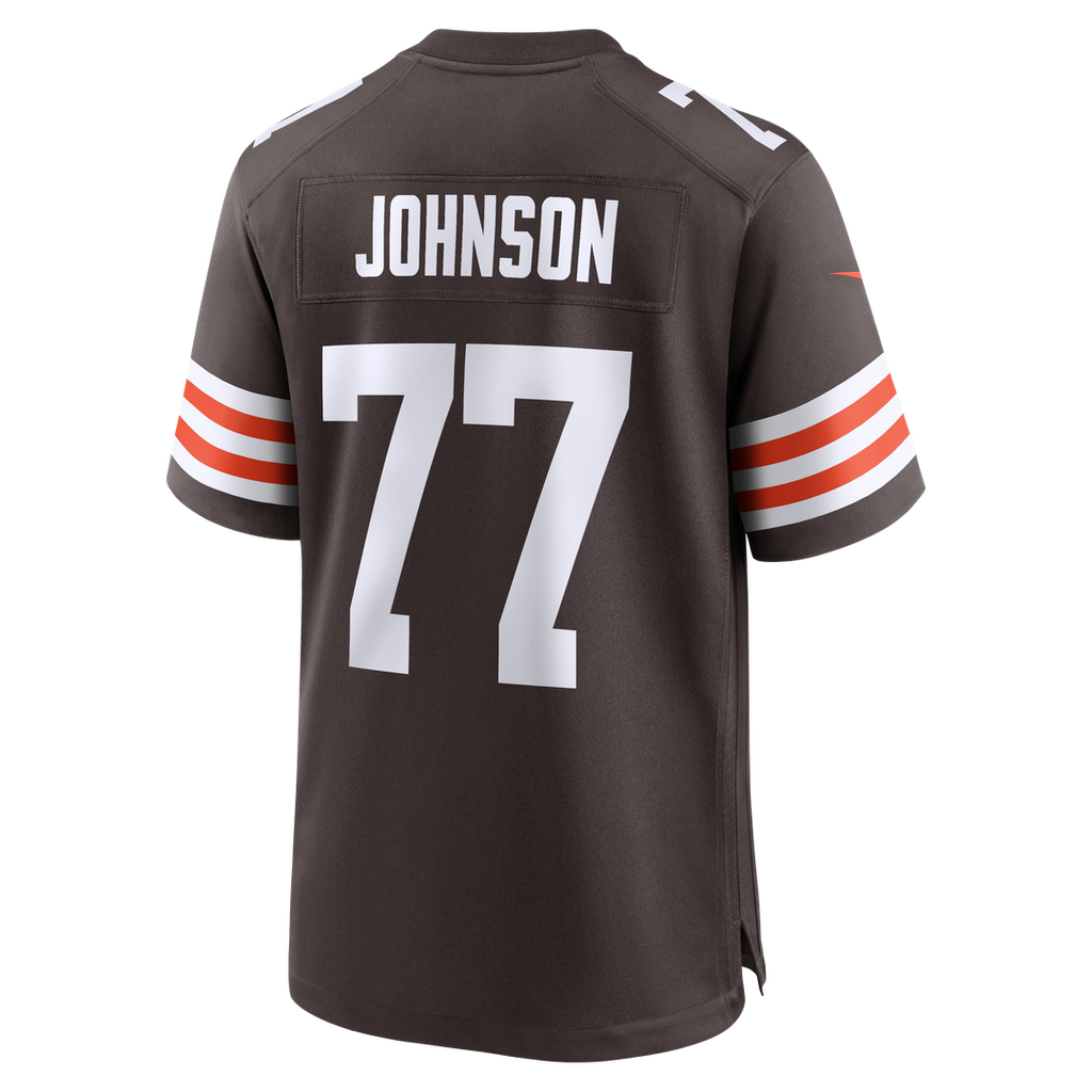 Men's Cleveland Browns Zion Johnson Nike  Brown Team Game Jersey