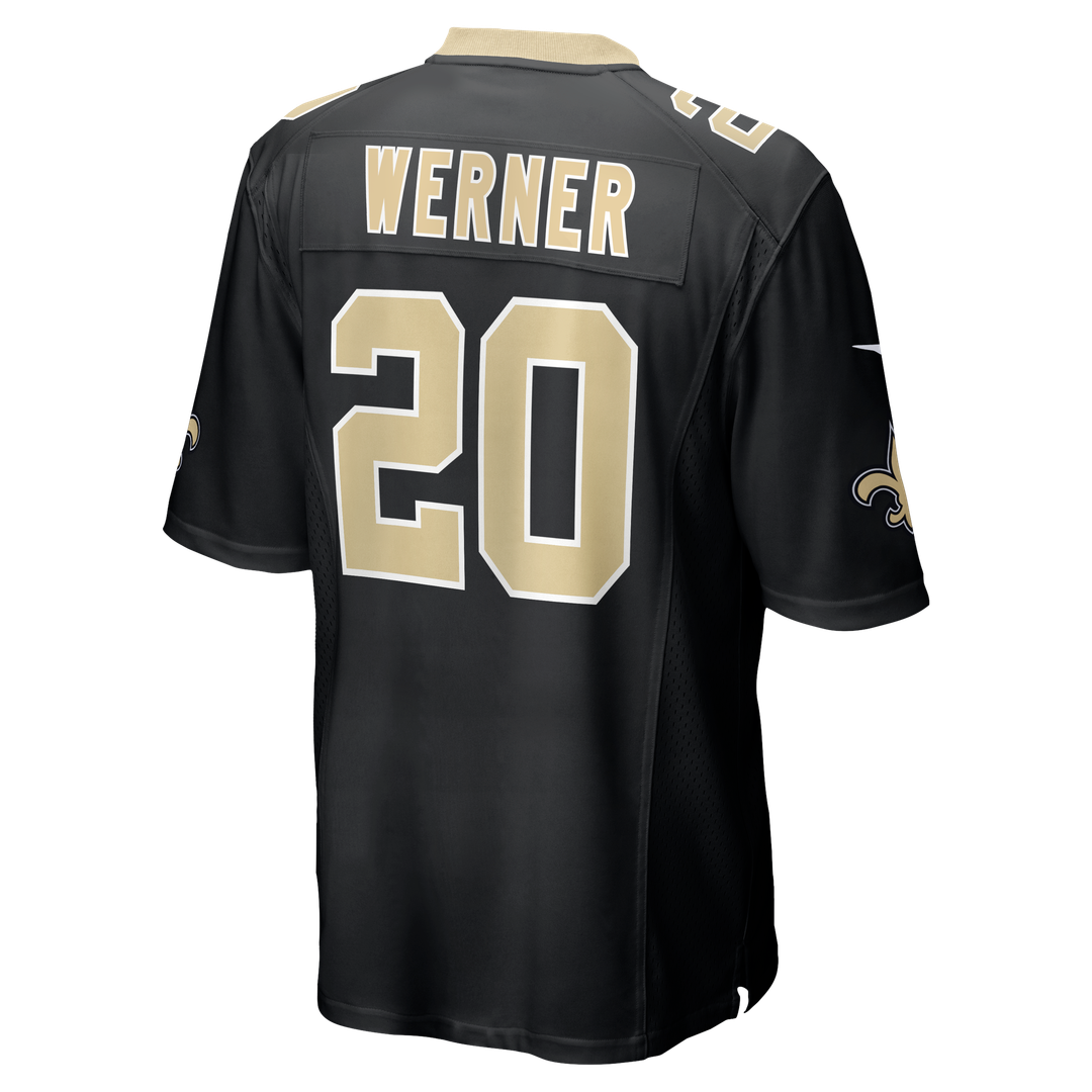 Men's New Orleans Saints Pete Werner Nike Black Game Jersey