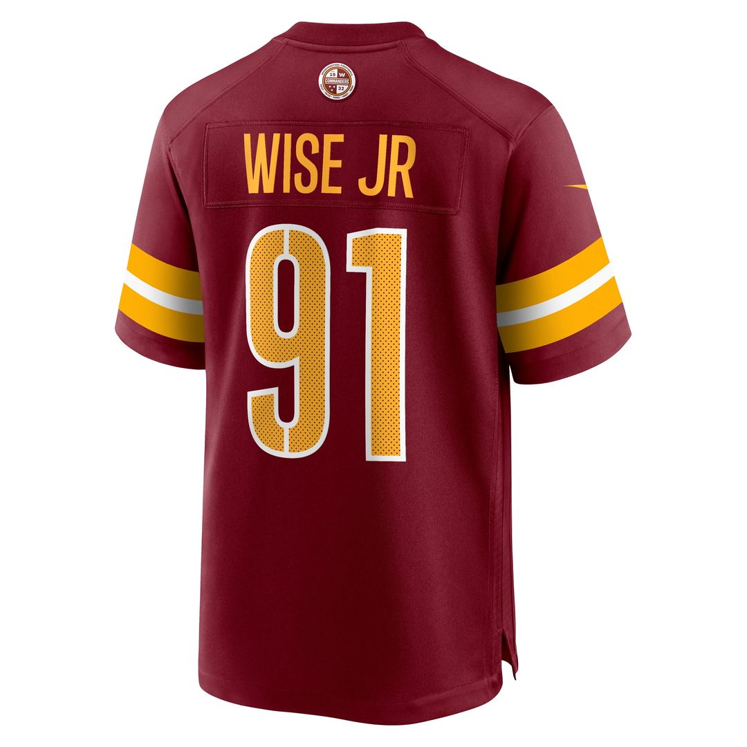Men's Washington Commanders Deatrich Wise Jr. Nike  Burgundy Team Game Jersey