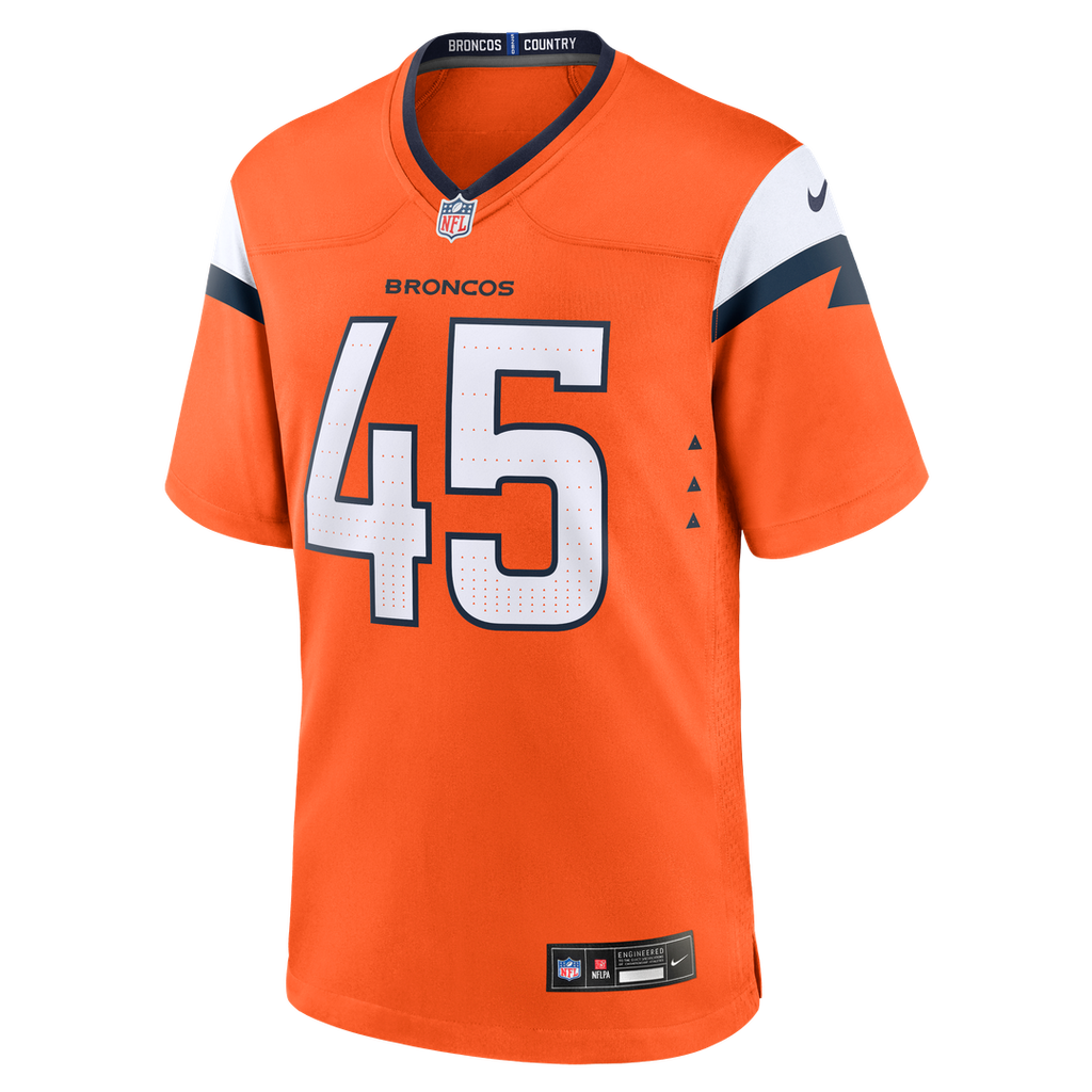 Men's Denver Broncos Nate Adkins Nike  Orange Team Game Jersey