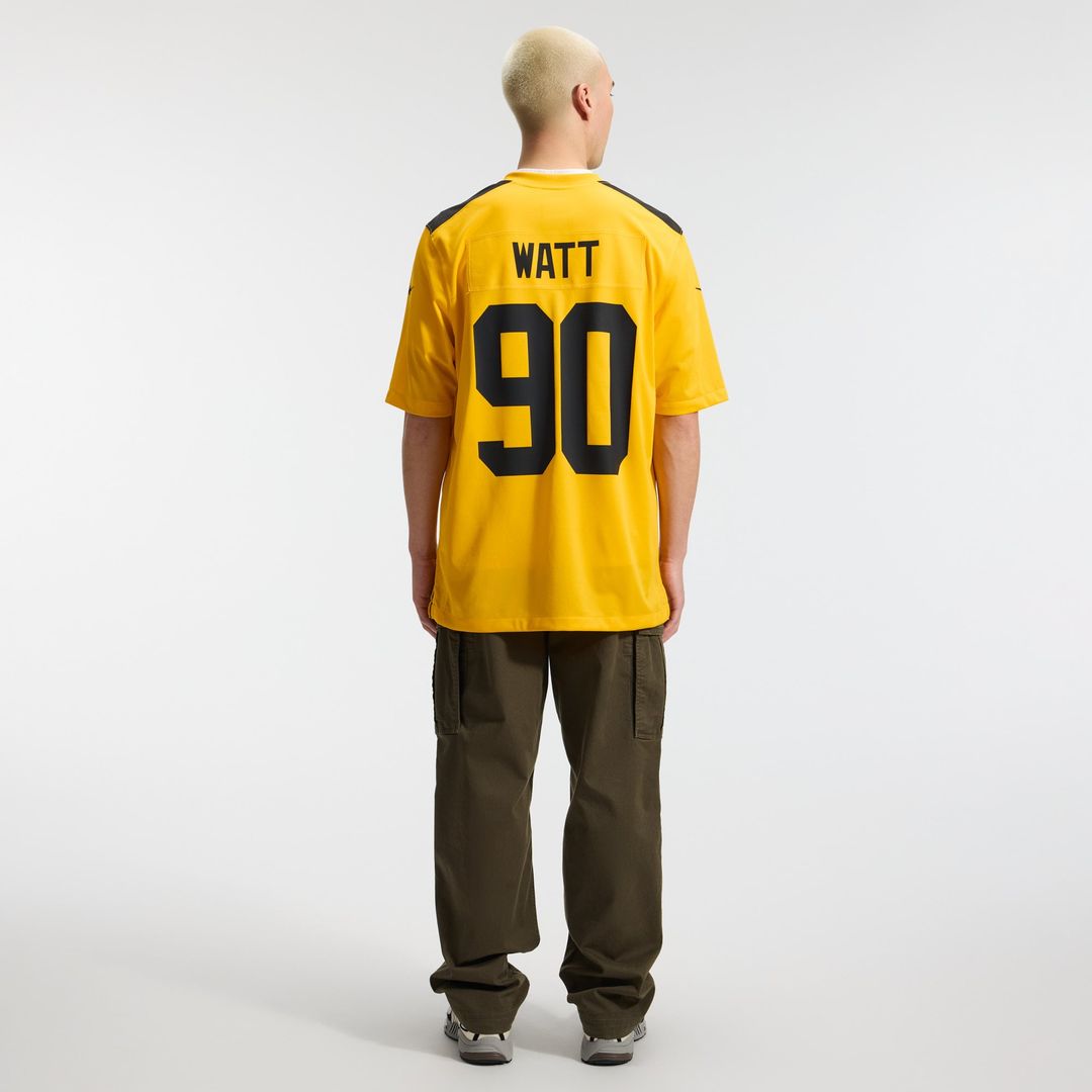 Men's Pittsburgh Steelers T.J. Watt Nike Gold Alternate 1933 Throwback Game Jersey