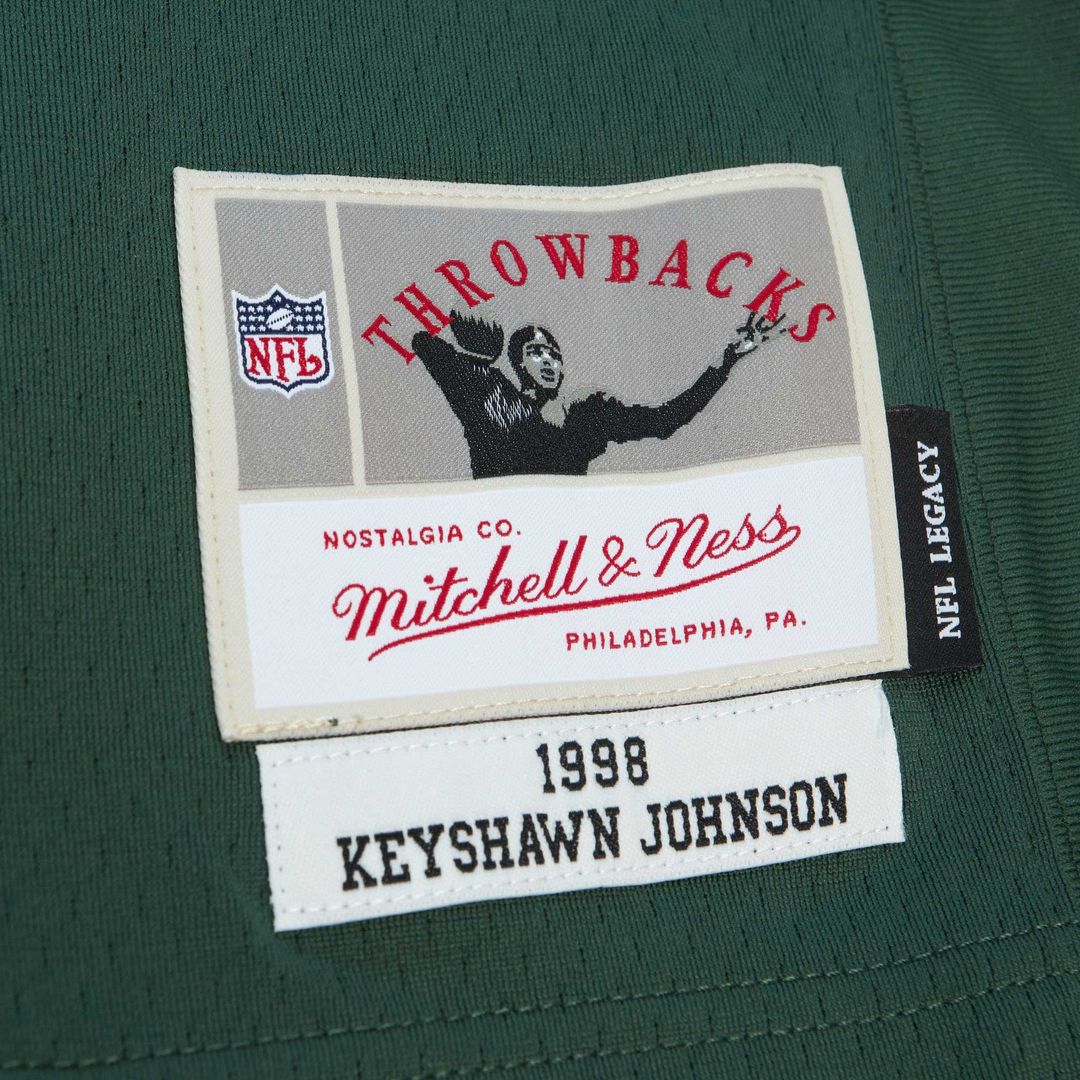 Men's New York Jets Keyshawn Johnson Mitchell & Ness Kelly Green Legacy Replica Jersey