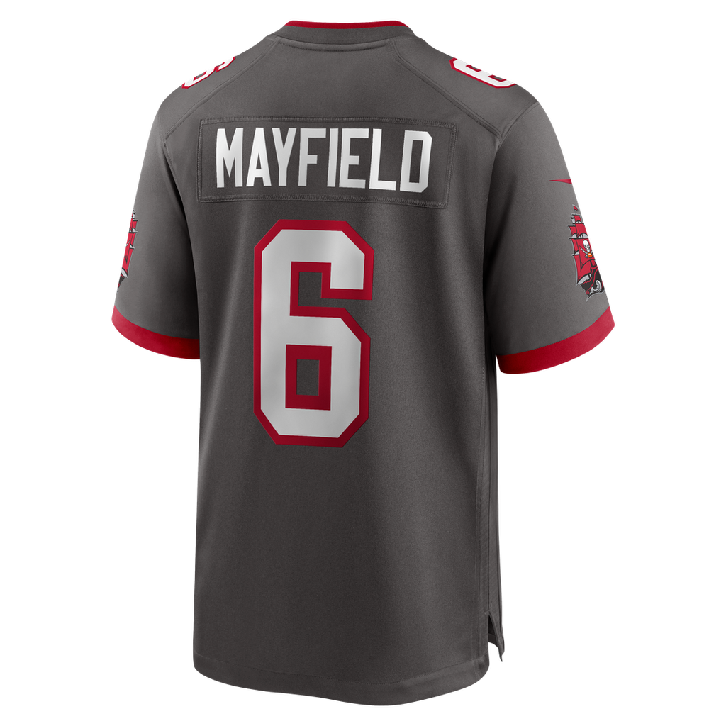 Men's Tampa Bay Buccaneers Baker Mayfield Nike Pewter Alternate Game Player Jersey