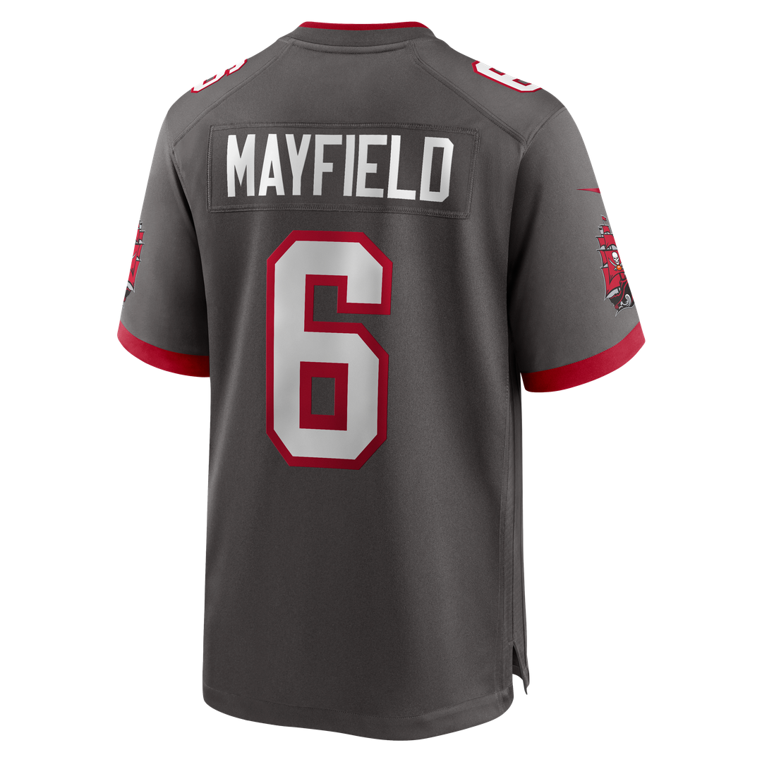 Men's Tampa Bay Buccaneers Baker Mayfield Nike Pewter Alternate Game Player Jersey