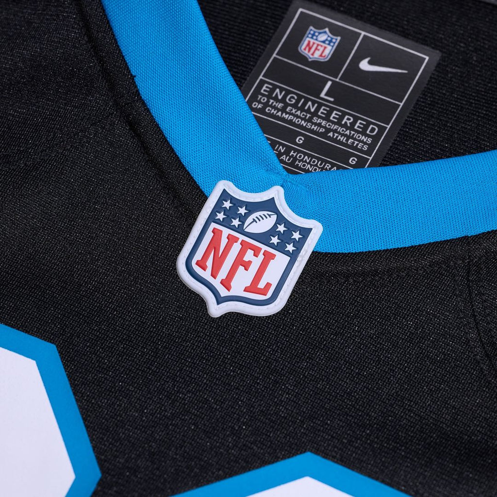 Men's Carolina Panthers Number 1 Dad Nike Black Game Jersey