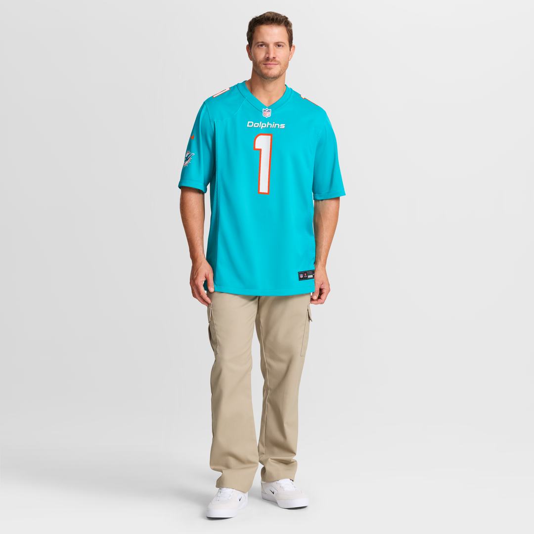 Men's Miami Dolphins Chris Johnson Nike Aqua Team Game Jersey