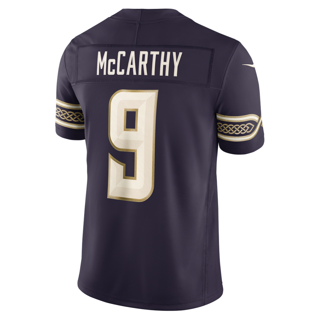 Men's Minnesota Vikings J.J. McCarthy Nike Purple 2026 Rivalries Collection Stitched Limited Jersey