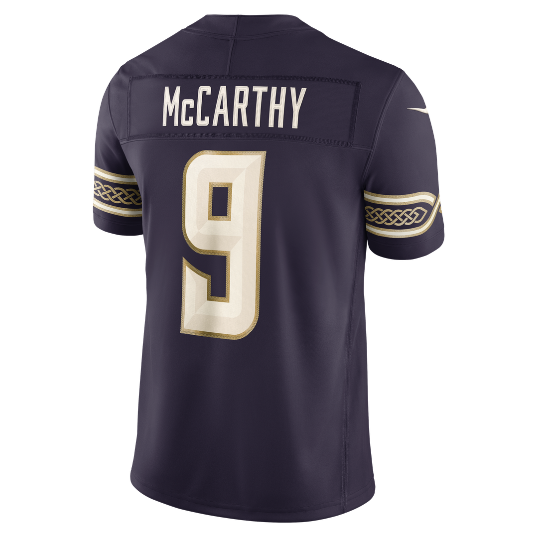 Men's Minnesota Vikings J.J. McCarthy Nike Purple 2026 Rivalries Collection Stitched Limited Jersey