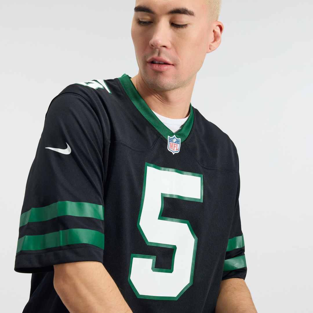 Men's New York Jets Garrett Wilson Nike Legacy White Game Jersey