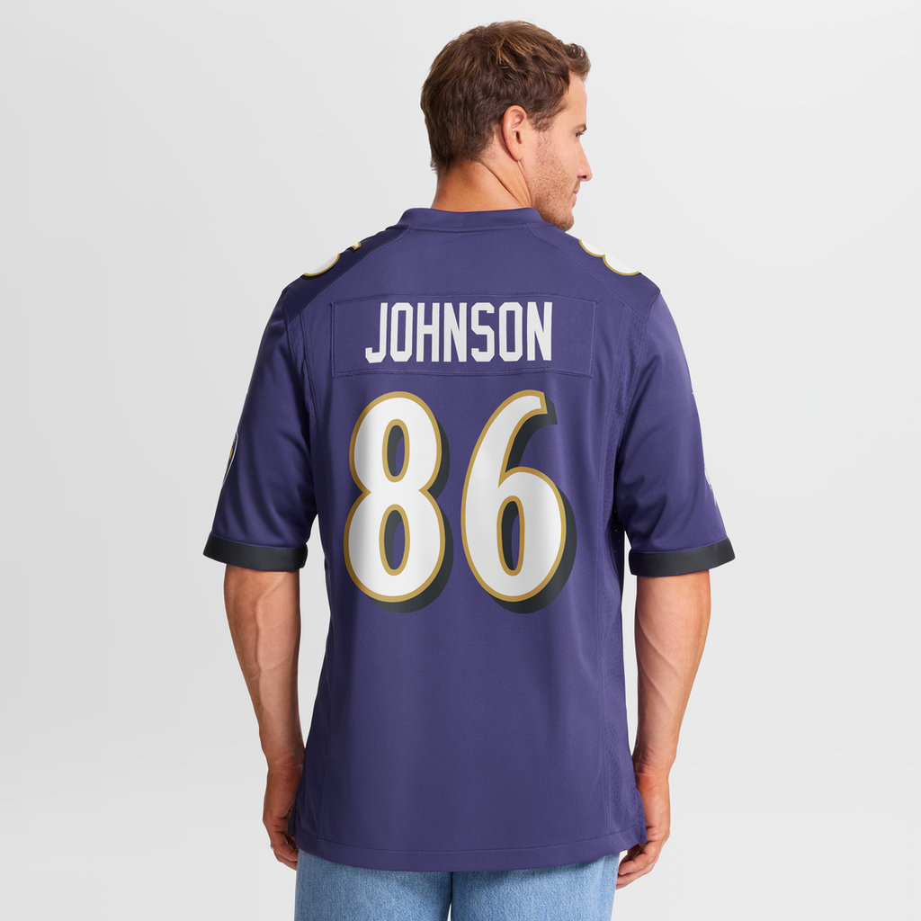 Men's Baltimore Ravens Cornelius Johnson Nike  Purple Team Game Jersey