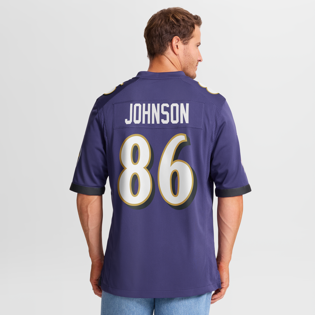 Men's Baltimore Ravens Cornelius Johnson Nike  Purple Team Game Jersey