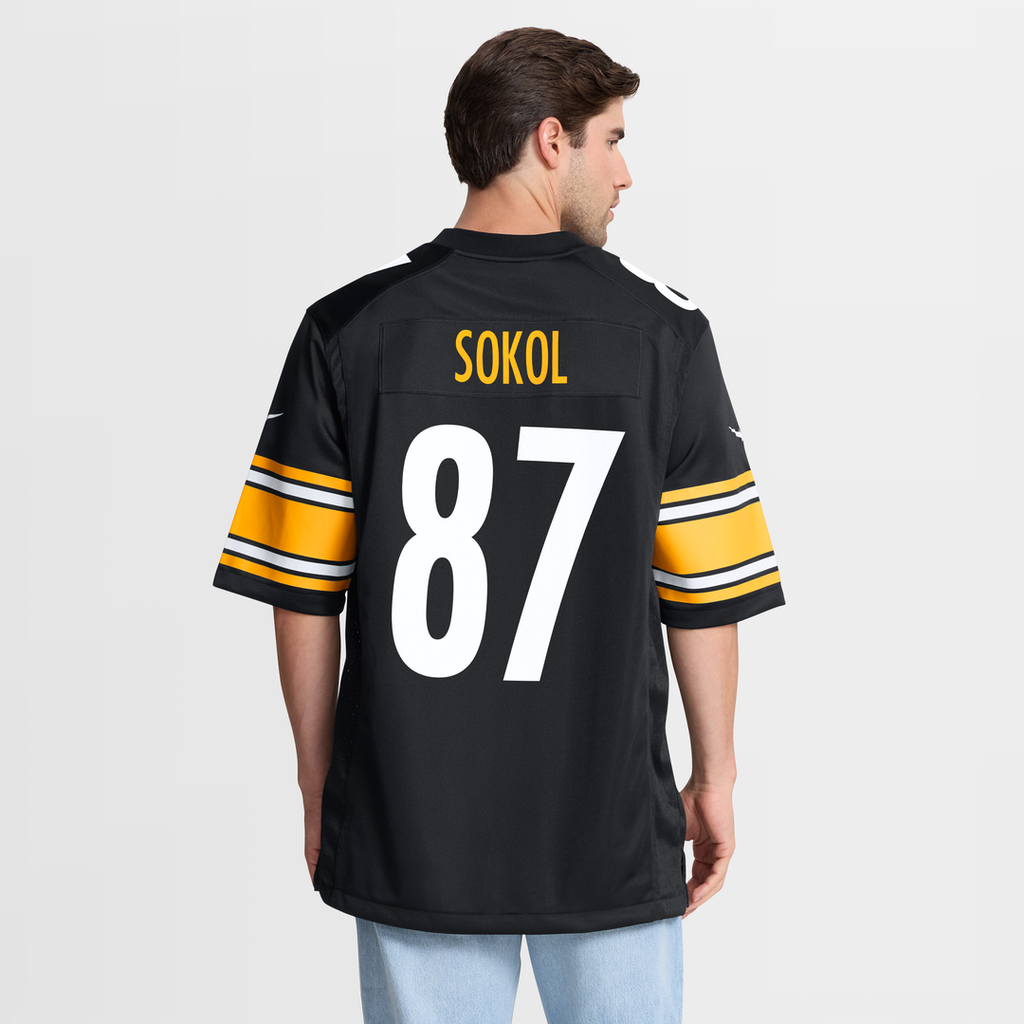 Men's Pittsburgh Steelers Matt Sokol Nike  Black Team Game Jersey