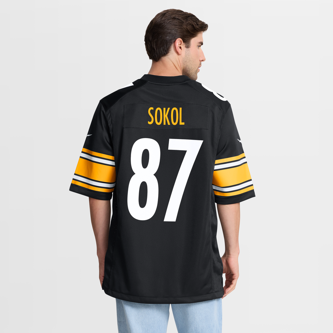 Men's Pittsburgh Steelers Matt Sokol Nike  Black Team Game Jersey