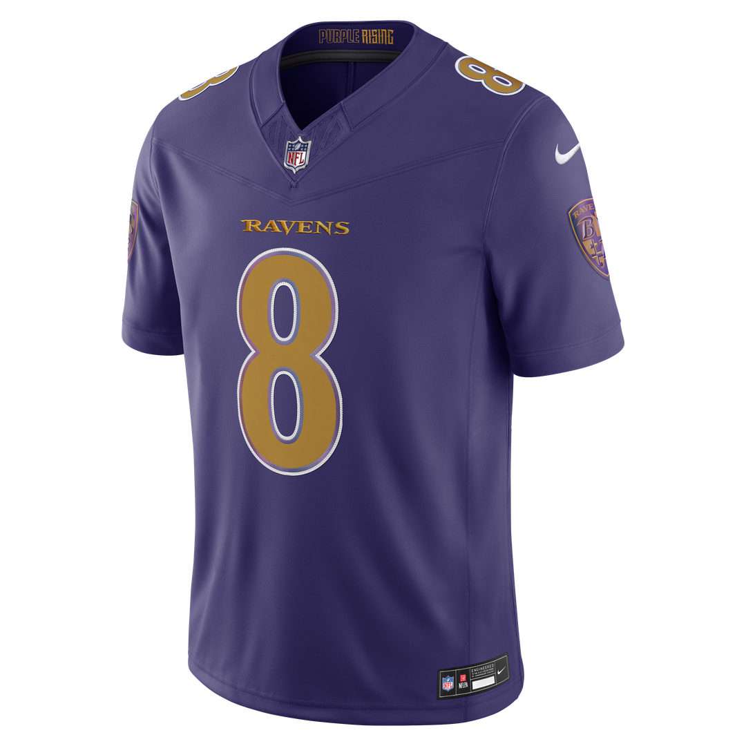 Men's Baltimore Ravens Lamar Jackson Nike Purple Alternate Vapor F.U.S.E. Stitched Limited Jersey