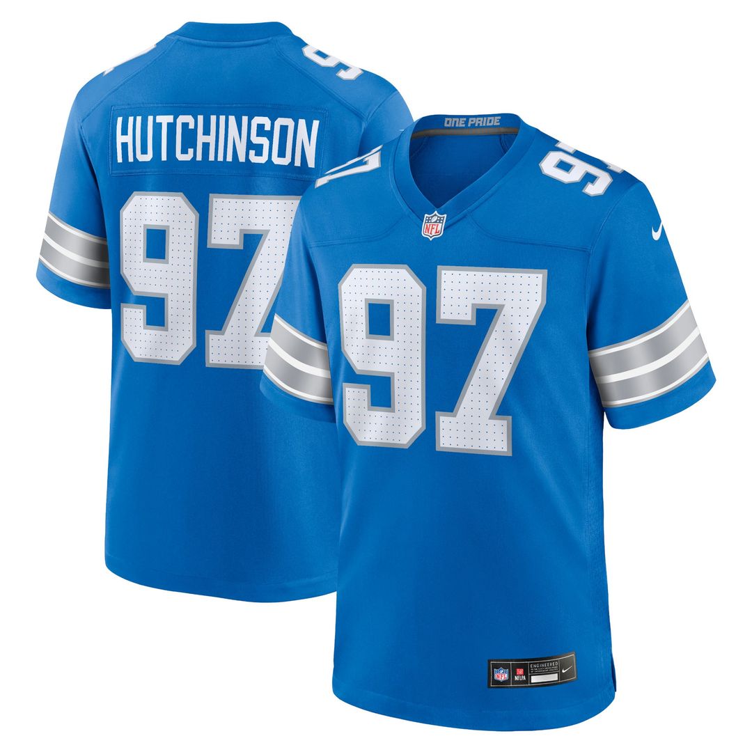 Men's Detroit Lions Aidan Hutchinson Nike Black 2nd Alternate Game Jersey