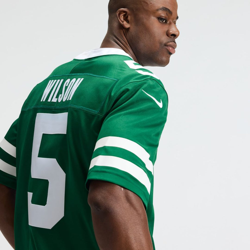 Men's New York Jets Garrett Wilson Nike Legacy Green Team Vapor F.U.S.E. Stitched Limited Jersey