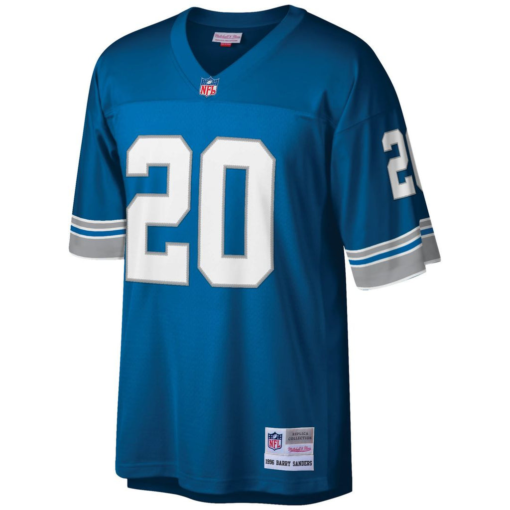 Men's Detroit Lions Barry Sanders Mitchell & Ness White Big & Tall 1996 Retired Player Replica Jersey
