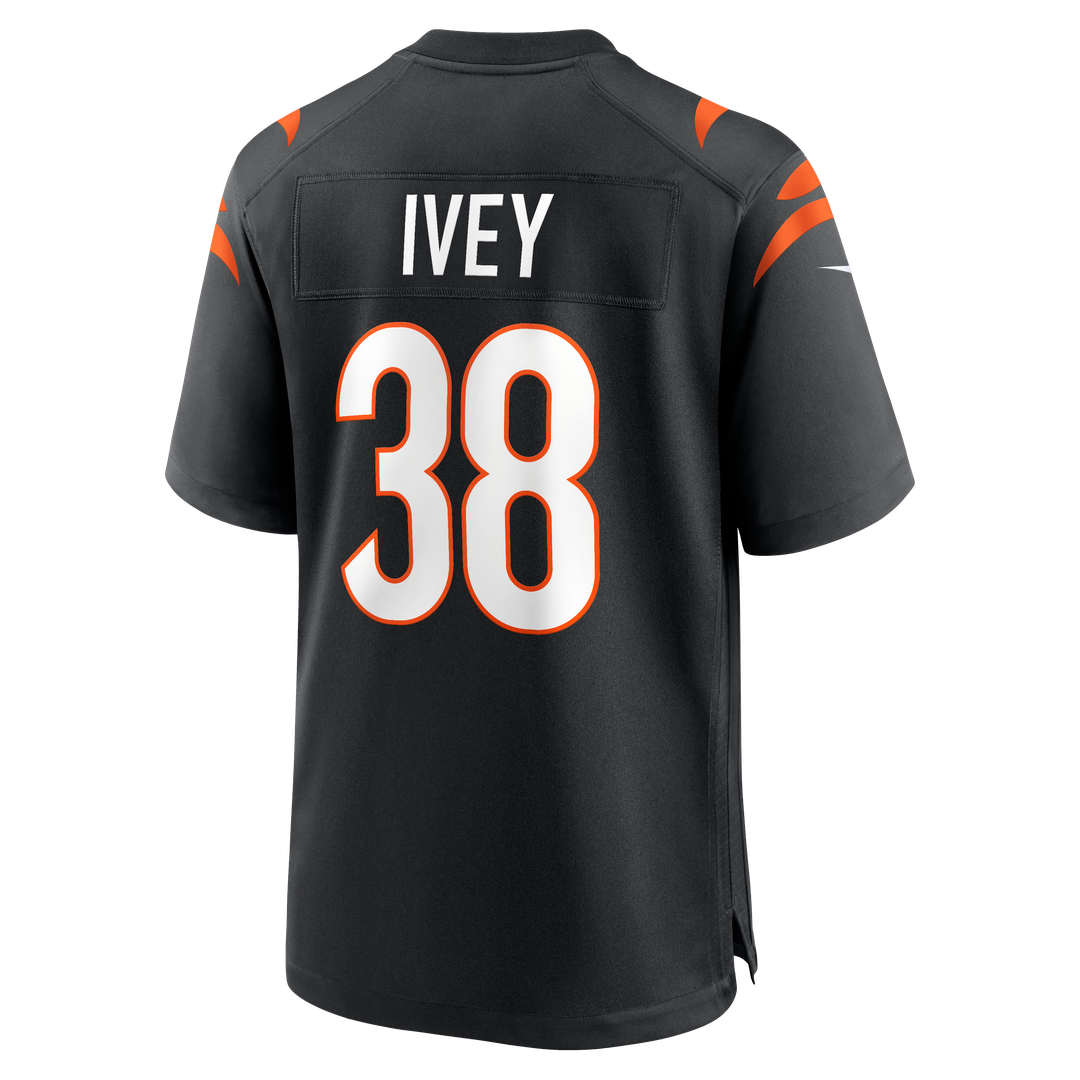 Men's Cincinnati Bengals DJ Ivey Nike  Black Team Game Jersey