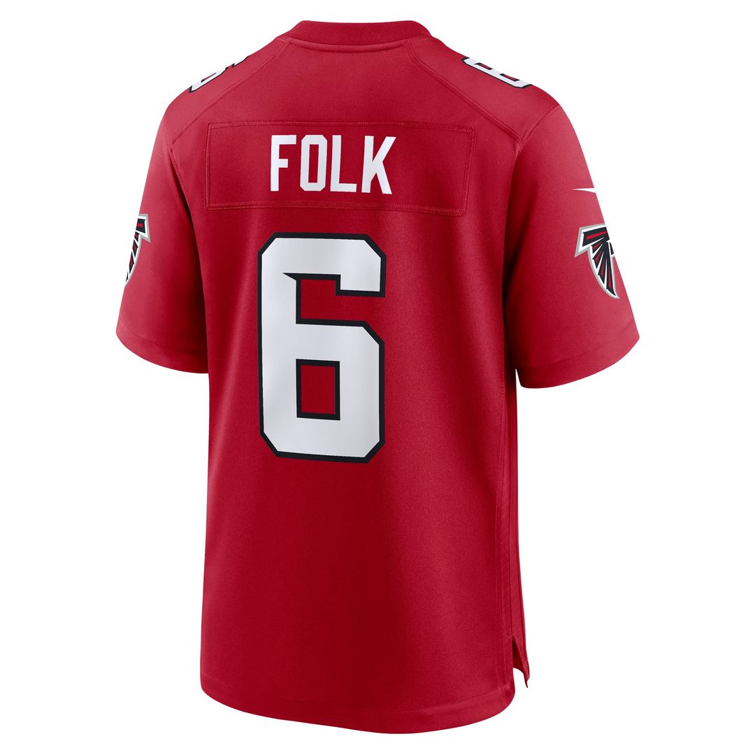 Men's Atlanta Falcons Nick Folk Nike  Red Team Game Jersey